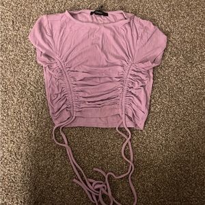 Forever 21 medium purple drawstring crop top